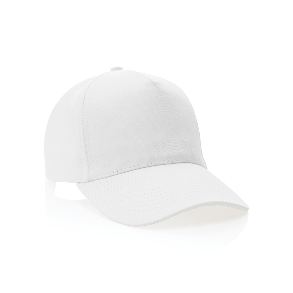 Impact AWARE™ 5 panel 280gr recycled katoenen cap - wit (± PMS White)